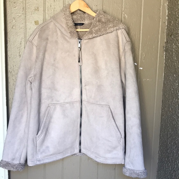 Zara shearling hooded jacket - Picture 1 of 9
